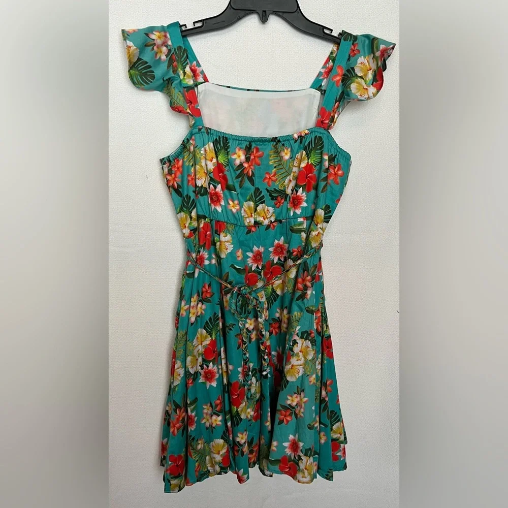 NWT Rare Editions Ruffle Shoulder Pleated Flowy‎ Dress 16